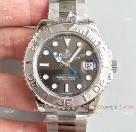 Swiss Grade Replica Rolex Yachtmaster Gray Face Watch 37mm or 40mm